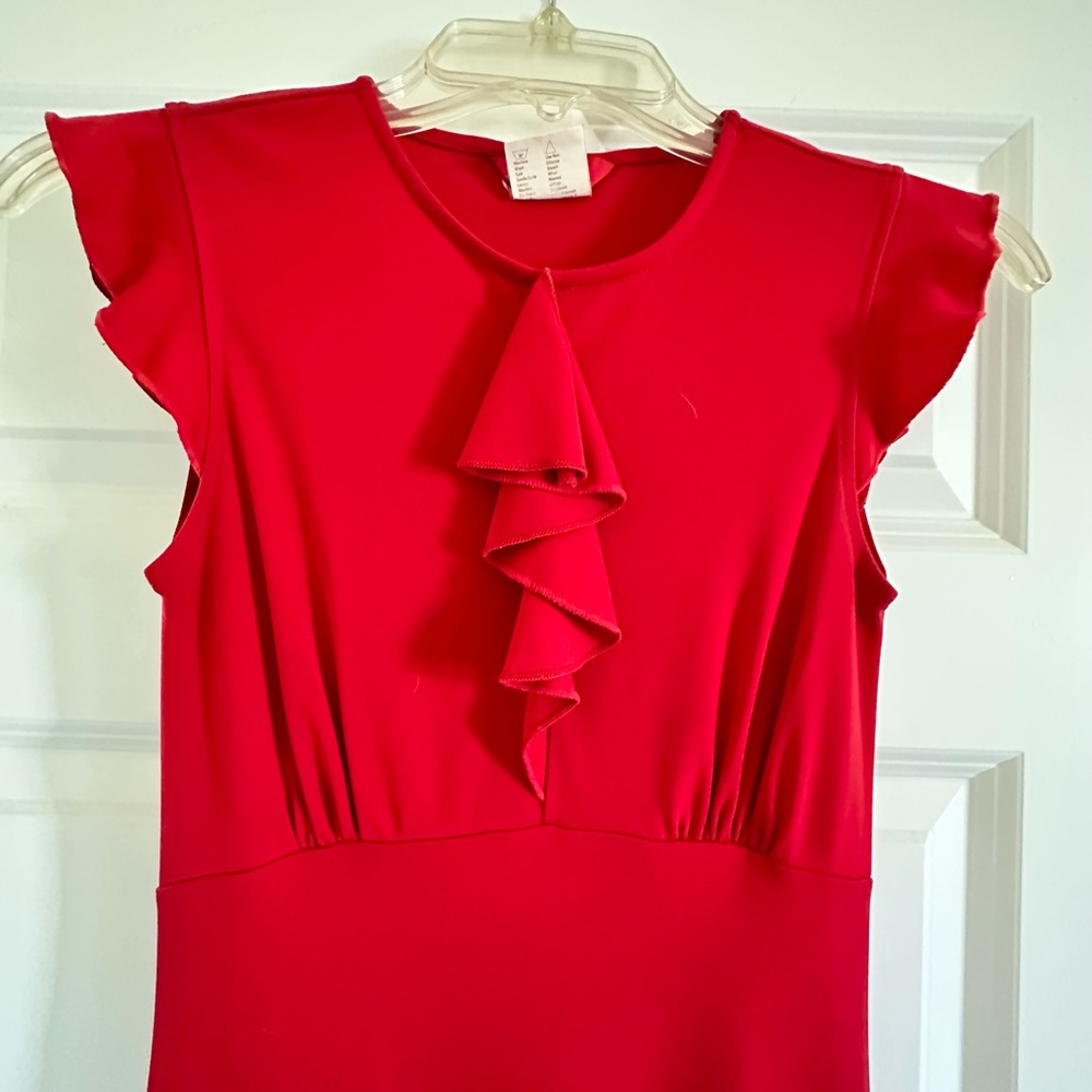 Vintage red dress with ruffles